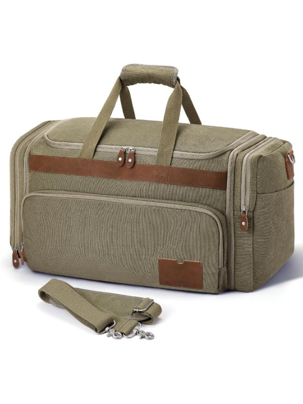 Expandable 60L Canvas Duffle Bag for Travel, Gym, Weekend Getaways, Lightweight